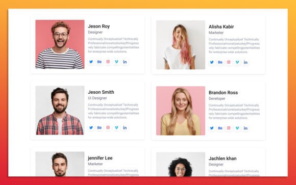 6 Team Member UI Elements: Elevating Your Web Design with Customizable Widgets