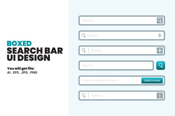 Boxed Corners Search Bar UI Design