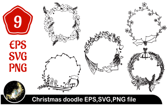 Bringing Hand-Drawn Charm to Your Holiday Projects with Christmas Wreath Doodle
