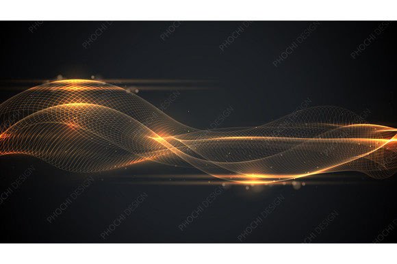 Elevating Visual Identity with Abstract Gold Wave Lines Design Elements