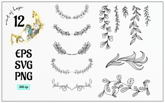Enhance Your Creative Projects with the Leaves Line Border Doodle