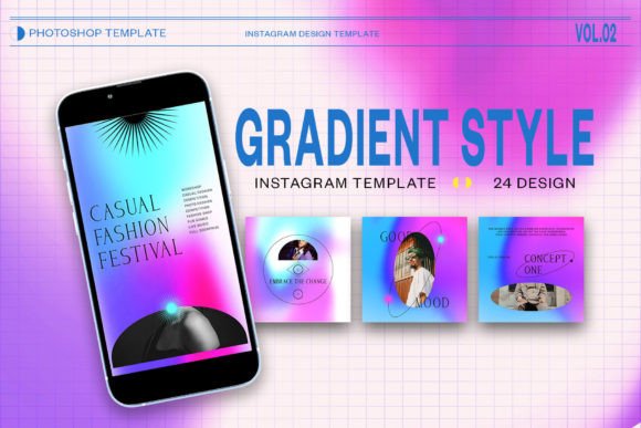 Mastering Social Aesthetics with the Gradient Instagram Template PSD