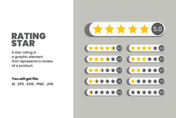 Rating Star Vector Assets for Designers