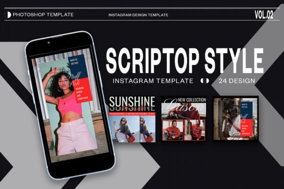 Scriptop Style Instagram PSD Template