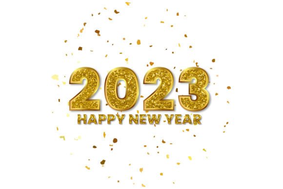 Strategic Visual Communication: Leveraging the 2023 Happy New Year Golden Glitter Aesthetic