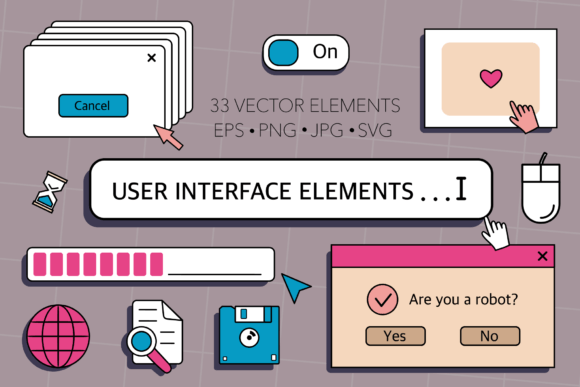 User Interface Elements Old PC Vaporwave: Bridging Retro Aesthetics and Modern Design